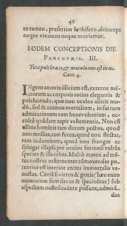 Eodem Conceptionis Die Panegyris III