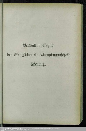 Verwaltungsbezirk der Königlichen Amtshauptmannschaft Chemnitz