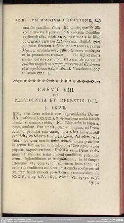 Caput VIII. De Providentia Et Decretis Dei