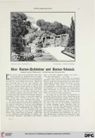 Ueber Garten-Architektur und Garten-Schmuck