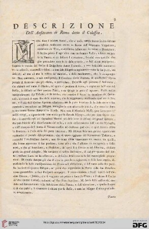 Descrizione dell'anfiteatro di Roma detto il Colosseo