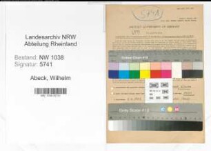Entnazifizierung Wilhelm Abeck , geb. 02.04.1902 (Beamter)