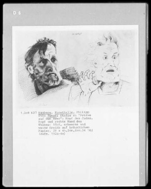 Kopf des Judas. Kopf und rechte Hand des Thomas, Folio recto