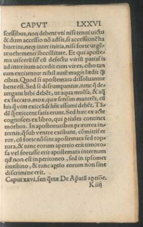 Caput xxvi. fen quartae De ... apertione.