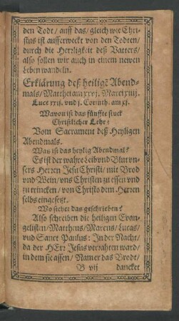 Erklärung deß heiligen Abenmals ...