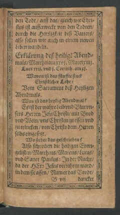 Erklärung deß heiligen Abenmals ...