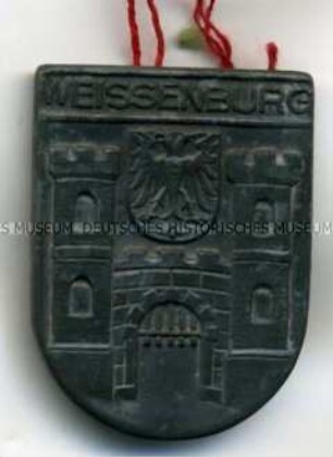 WHW-Abzeichen, Städtewappen: Weissenburg, Straßensammlung im Gau Franken vom Januar 1940