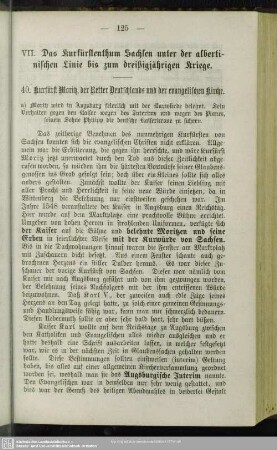 VII. Das Kurfürstenthum Sachsen unter der albertinischen Linie bis zum dreißigjährigen Kriege