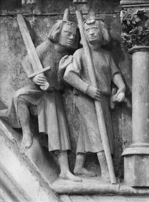 Brüstungsrelief: Zwei jüdische Kriegsknechte