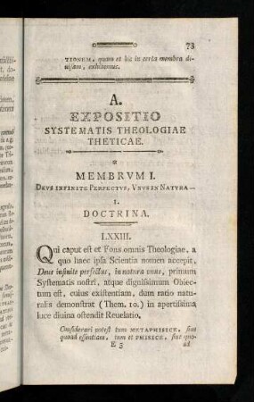 73-159, A. Expositio Systematis Theologiae ...
