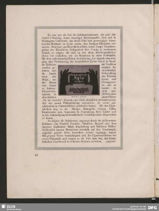 Photographische "Agfa"-Artikel. Actien-Gesellschaft für Anilin-Fabrikation Berlin