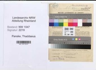 Entnazifizierung Thaddaeus Panske , geb. 22.04.1904 (Lehrer)