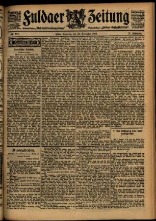 Zweite Ausgabe vom Samstag, den 26. November 1904.