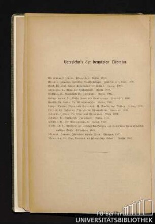 Verzeichnis der benutzten Literatur.