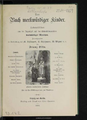 Das Buch merkwürdiger Kinder : Lebensbilder aus der Jugendzeit und den Entwickelungsjahren denkwürdiger Menschen