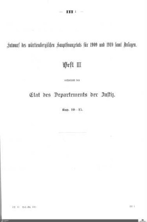 Hauptfinanzetat 1909-1910, Heft 3