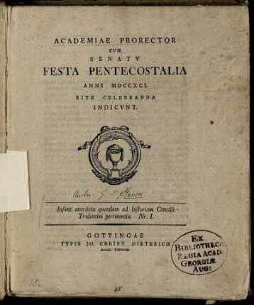 1: Anecdota quaedam ad historiam Concilii Tridentini pertinentia. Nr. I