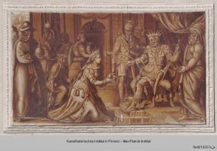 Freskenzyklus mit biblischen Darstellungen und Stilleben : Die Königin von Saba besucht Salomon