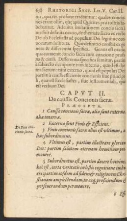 Caput II. De caussis Concionis sacrae.