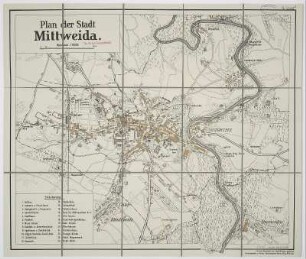 Plan von Mittweida, 1:10 000, Mehrfarbendruck, nach 1920