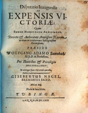 Disputatio Inauguralis De Expensis Victoriae