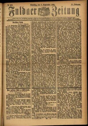 Ausgabe vom Samstag, den 08. September 1894.