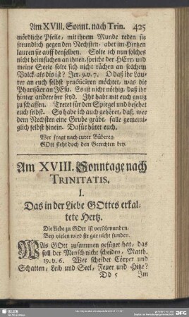 Am XVIII. Sonntage nach Trinitatis