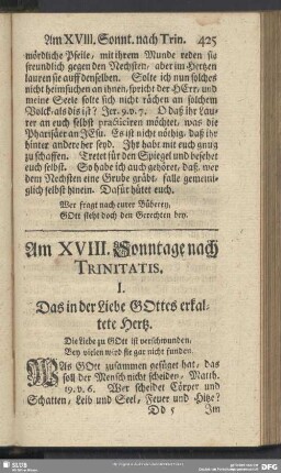 Am XVIII. Sonntage nach Trinitatis