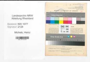 Entnazifizierung Heinz Michels , geb. 21.04.1907 (Polizist)
