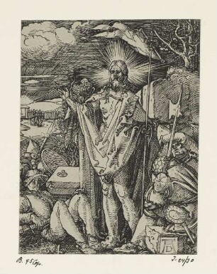 Auferstehung, aus: Carl August Deis, "Albrecht Dürers Kleine Passion getreu in Holz nachgeschnitten", Eichstätt 1868