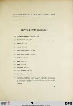 Teppiche und Textilien (Nr. 424-441)