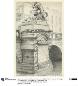Herakles tötet den Kentauren - Statue auf dem Pfeiler der ehemaligen Herkulesbrücke in Berlin