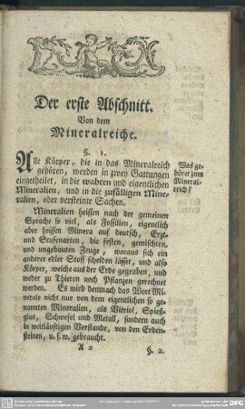 Der erste Abschnitt. Von dem Mineralreiche