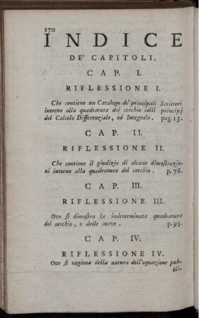 Indice de Capitoli.