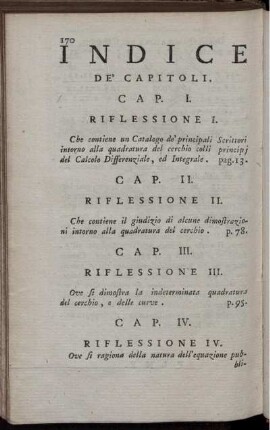 Indice de Capitoli.