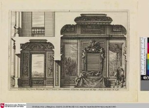 [Aufriss eines Zimmers und eines Vorzimmers mit Panelen geschmückt; Coupe d'une chambre et d'une antichambre ornées de lambris]