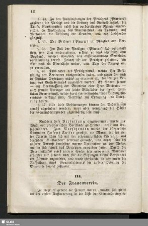 III. Der Frauenverein