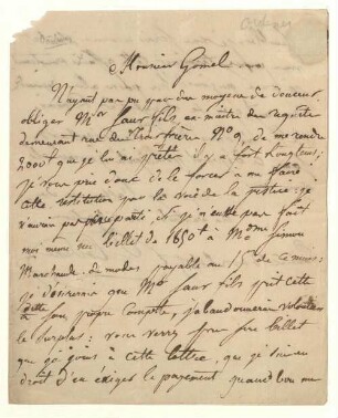 Eigenhändiger Brief mit Unterschrift
