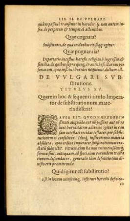 De Vulgari Substitutione. Titulus XV.