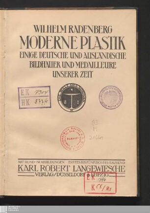 Moderne Plastik : einige deutsche und ausländische Bildhauer und Medailleure unserer Zeit
