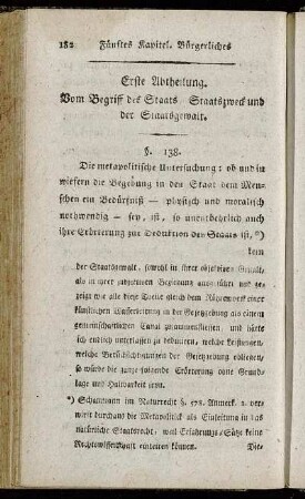 Erste Abtheilung. Vom Begriff des Staats, Staatszweck und der Staatsgewalt.