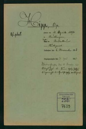 Luise Hipp (1894-)