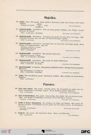 Fayence (Nr. 208-235)