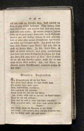 Glauben. Unglauben.