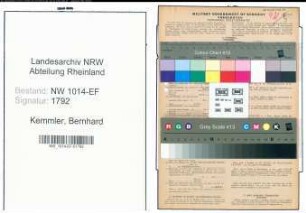 Entnazifizierung Bernhard Kemmler , geb. 17.10.1893 (Versicherungskaufmann)