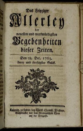 Den 28. Dec. 1763. Zwey und funfzigstes Stück.