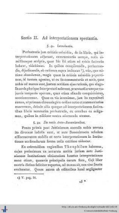 Sectio II. Ad interpretationem spectantia.