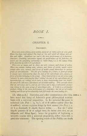 Notes on the Nicomachean Ethics of Aristotle, I