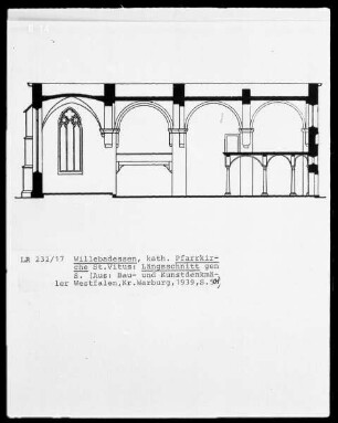 Willebadessen, kath. Pfarrkirche Sankt Vitus, Längsschnitt gen Süden