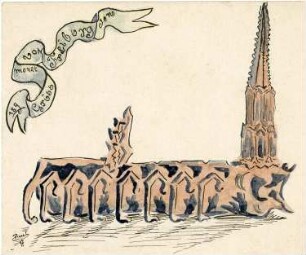 Freiburg i. Br.: Münster. Farbige Zeichnung